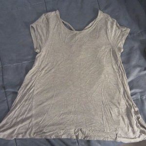 Grey Cross Back Jersey Tee